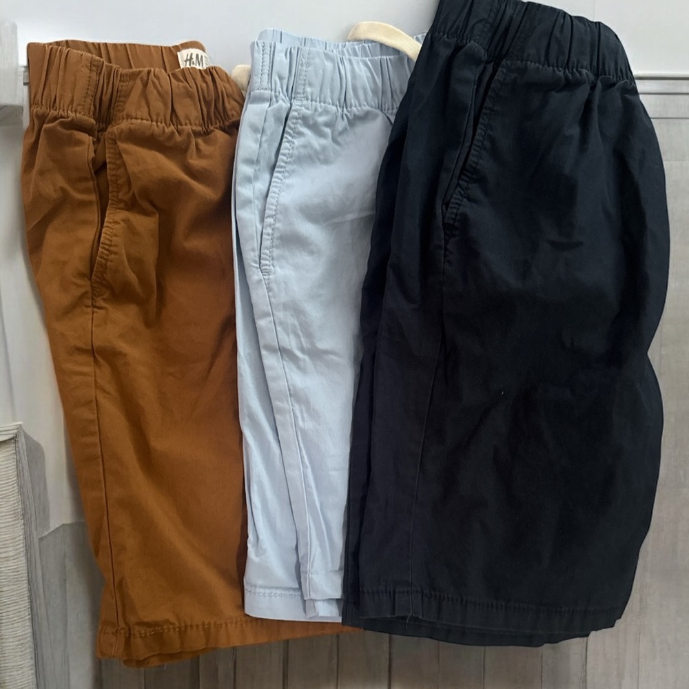 H&M Kids Shorts Trio - Navy Blue , Light Blue, Brown